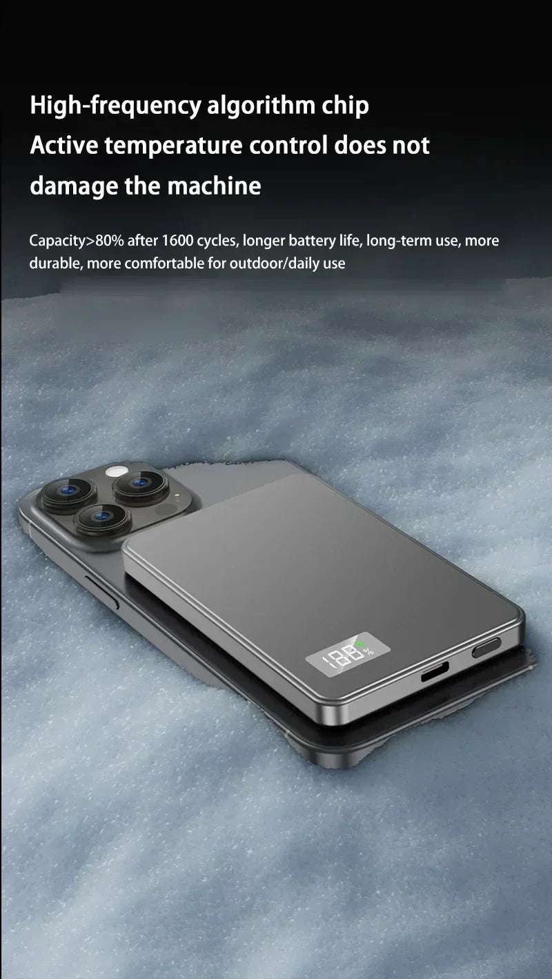 Lenovo Wireless Magnetic 500000mAh Power Bank Fast Charging Portable PD22.5W External Battery for Magsafe for iPhone17 Samsung