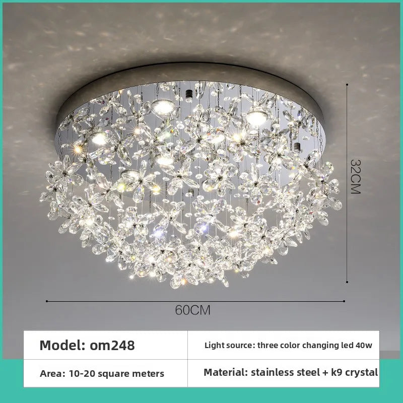 French Crystal Dining ChandelierFo Home Use Restaurant Lamp Luxurious And Modern Café Bar Counter Dining Table And Ceiling Light