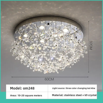 French Crystal Dining ChandelierFo Home Use Restaurant Lamp Luxurious And Modern Café Bar Counter Dining Table And Ceiling Light