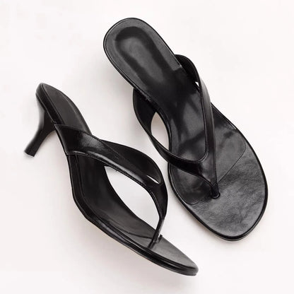 Women Slippers Fashion High Heeled Mule Shoes Designer Flip Flops for Woman Summer Open Toe Casual Shoes Zapatos Mujer 7881