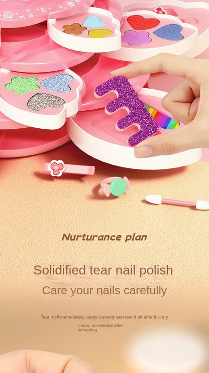 Makeup Box Rotating Opening Cosmetics Toys for Little Girls Princess Makeup Set To Enhance Creativity and Imagination