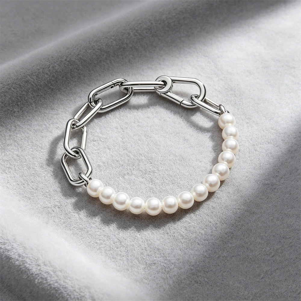 Hot Sale Original Me Bracelet Fit Charm Beads Round Beads For Women 925 Sterling Silver Luxury femme Bracelet Jewelry Trinkets