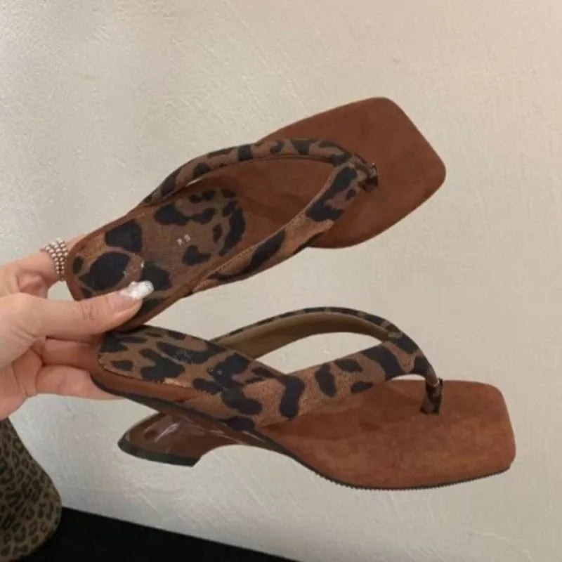 Mid Heels Women Flip Flops Fashion Wedges Woman Slippers New Shoes Elegant Sandals Casual Pumps Dress Luxury Zapatos Mujer