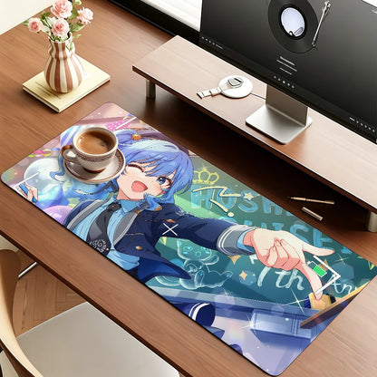 Singer H-Hoshimachi S-Suisei Mouse Pad For Office Gaming And Keyboards Non-Slip Large Waterproof