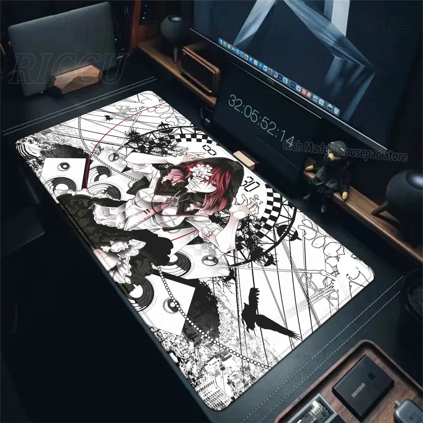 Cute Anime Girl K-Kasane Teto Mousepad Large Gaming Mouse Pad LockEdge Computer Keyboard Desk Mat PC Cabinet Tablepad XXL Mats