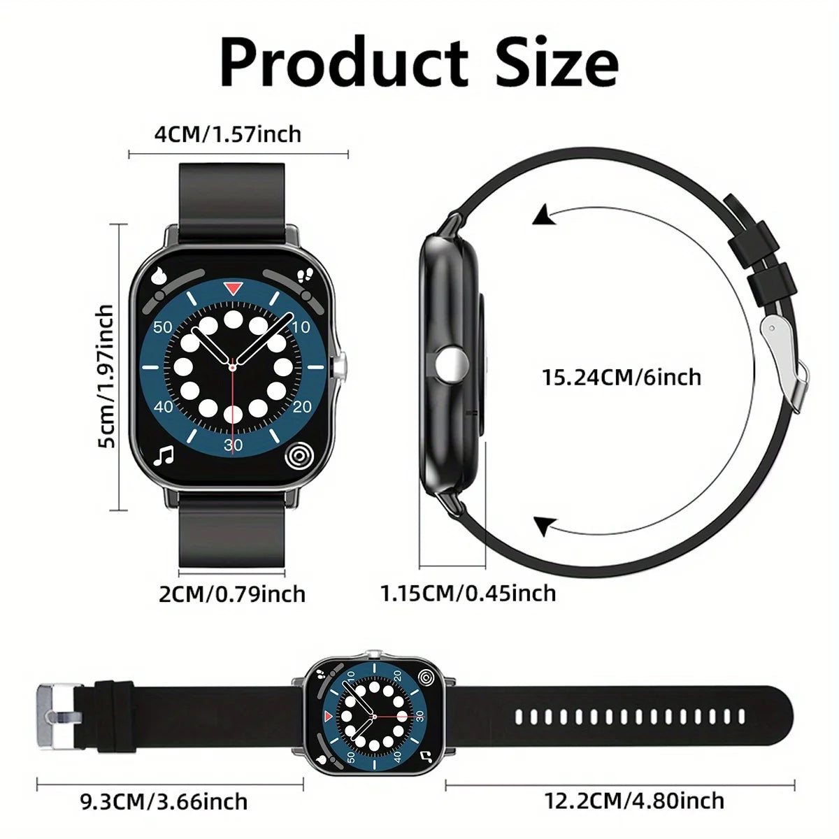 1.83-Inch Smart Watch for Men And Women - Wireless Call Watch, with APP Message Notification, Calculator, Alarm Clock