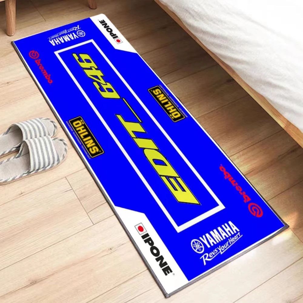 Yamaha Garage Mat Racing Motorcycle Carpet Polyester Moto Display Motorcycle Mat Anti-slip Home Decoration Living Room Rug