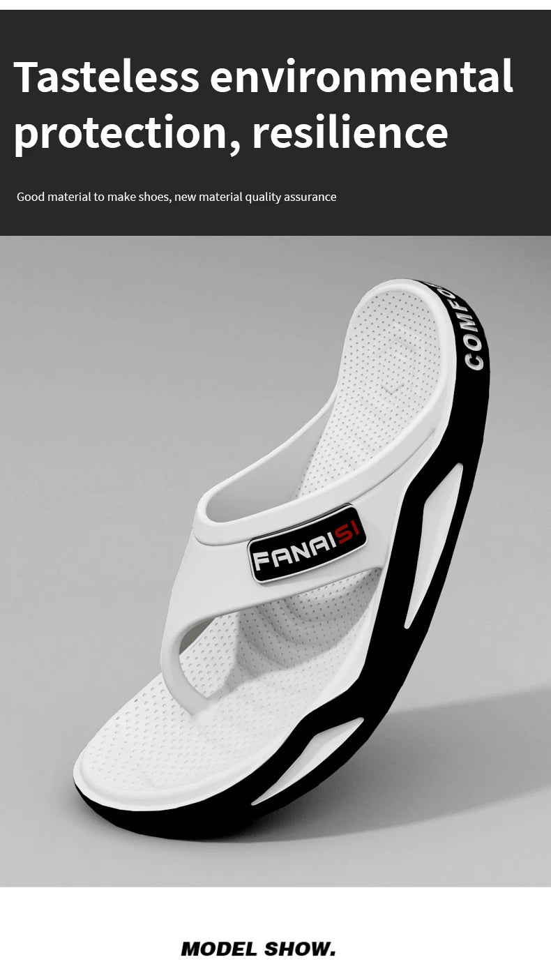 Flip-Flops For Men Breathable Comfortable Beach Sandals for Men Casual Shoes Flip-Flops Fashion Slippers for Outdoors