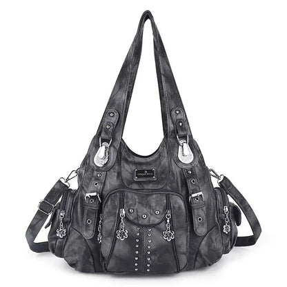 Vintage Women Bag Large Handbags Satchel Top-handle PU Shoulder Bag Vintage Dumpling Pack Multi-pockets Shoulder Bags Purse