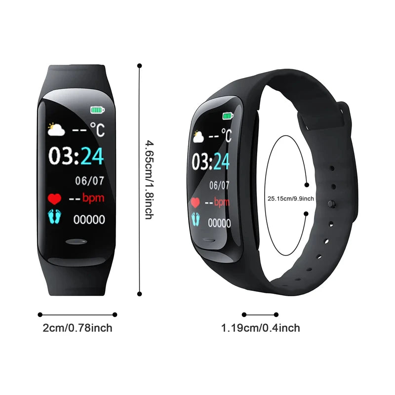 Smart Watch C1 Plus Bluetooth Step Counting Sports Bracelet Fitness Tracker Heart Rate Blood Pressure Sleep Men Women