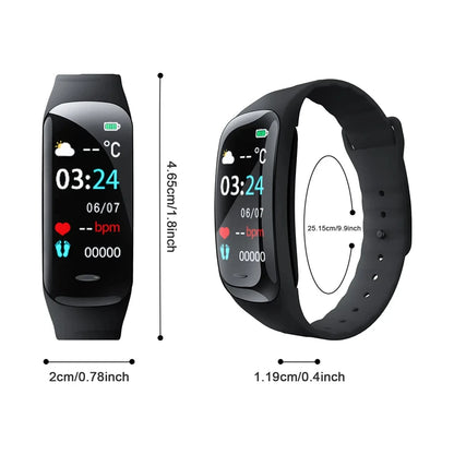 Smart Watch C1 Plus Bluetooth Step Counting Sports Bracelet Fitness Tracker Heart Rate Blood Pressure Sleep Men Women
