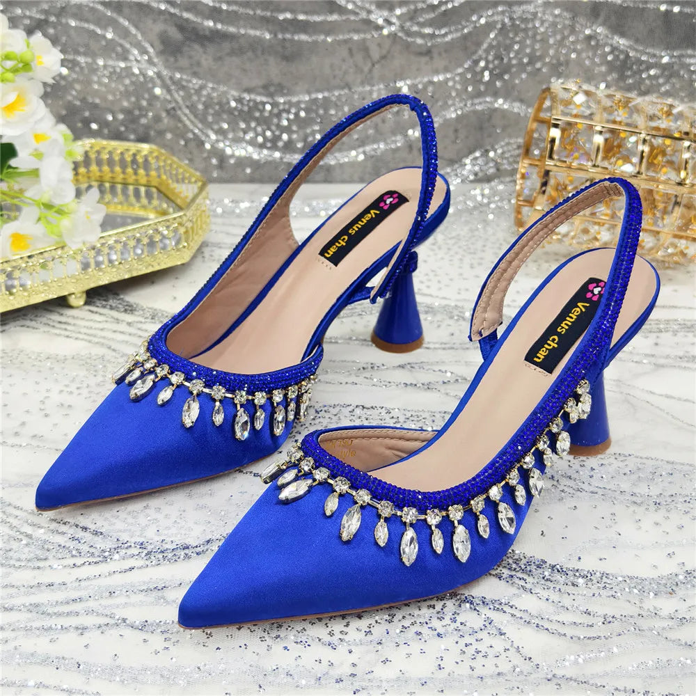 Designer Shoes Women's Luxury 2026 Elegant Crystal Women's Shoes Italian Women's Wedding Rhinestone Nigeria Party Wedding Pump