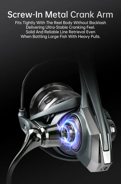 Kingdom TERTIA Spinning Fishing Reel Ultra-Long Casting 1000-5000 Max Drag 15KG 8+1 BB 5.2:1 Freshwater Saltwater Fishing