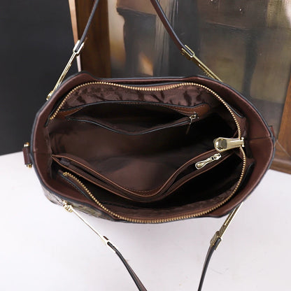 2025 New Retro Luxury Large Capacity Handbag Women's Shoulder Crossbody Bag for Middle-Aged Ladies Mom Bag Elegant Style