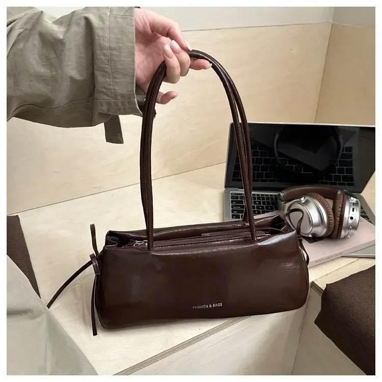 New Solid Color Women's Handbag Soft Pu with Knot Shoulder Bag Underarm Bag Lady Designer Bags Luxury Bolsa Feminina handbags