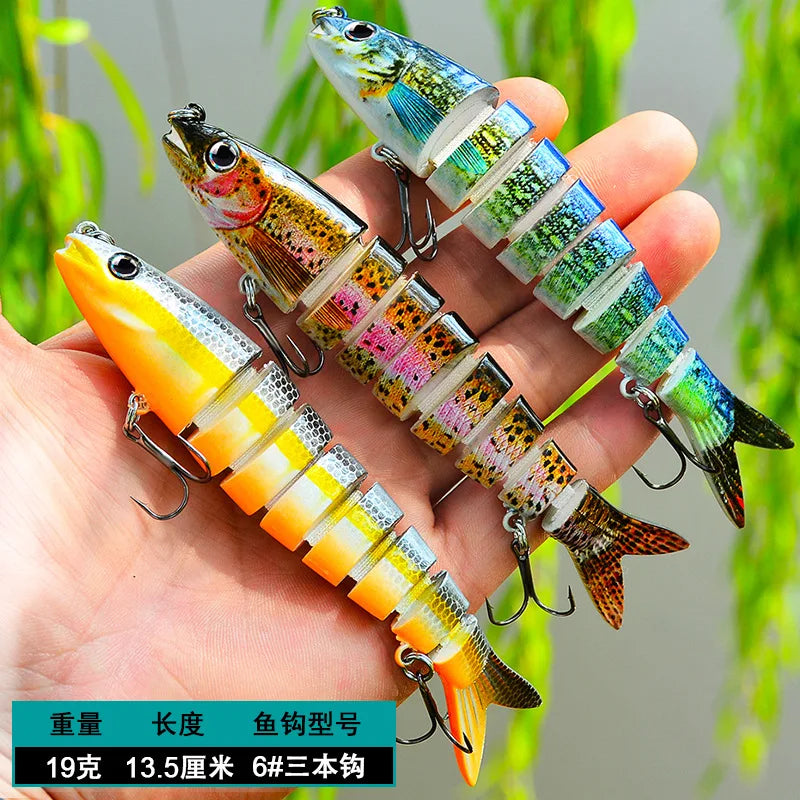 Fishing gear store multi-section fish Luya bait 13.5CM/19g hard bait, bionic bait fishing gear directly from the manufacturer