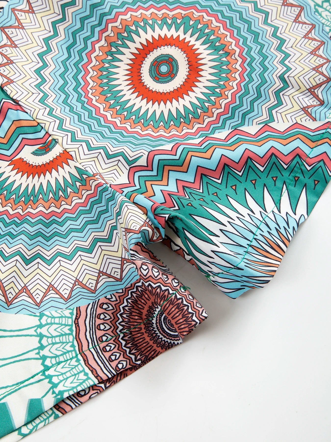 Women Boho Mandala Print Spaghetti Strap Romper Elastic Smocked Waist Sleeveless Short Jumpsuit Summer Beach Casual Playsuit