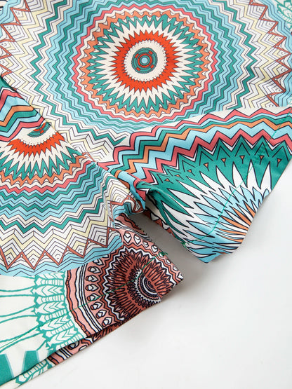 Women Boho Mandala Print Spaghetti Strap Romper Elastic Smocked Waist Sleeveless Short Jumpsuit Summer Beach Casual Playsuit