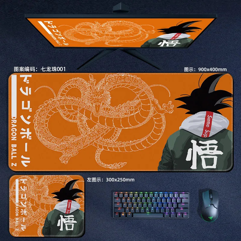 High Quality Print Dragon Ball Leather Mouse Pad Oversized Japanese Anime Nostalgic Son Goku Desk Mat Keyboard Pad Notebook Pad