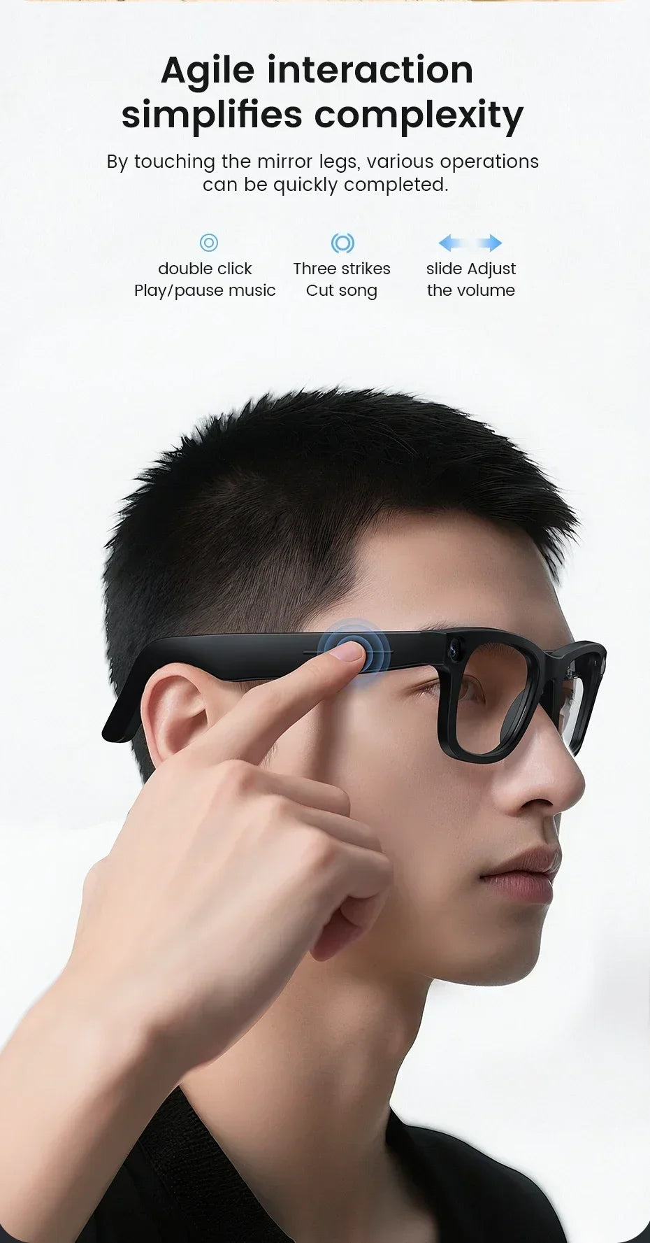 2026 Smart Glasses With AI Voice Assistant AI Voice Wake Up AI Photo Recognition New Intelligent Q&A Interactive Eyewear