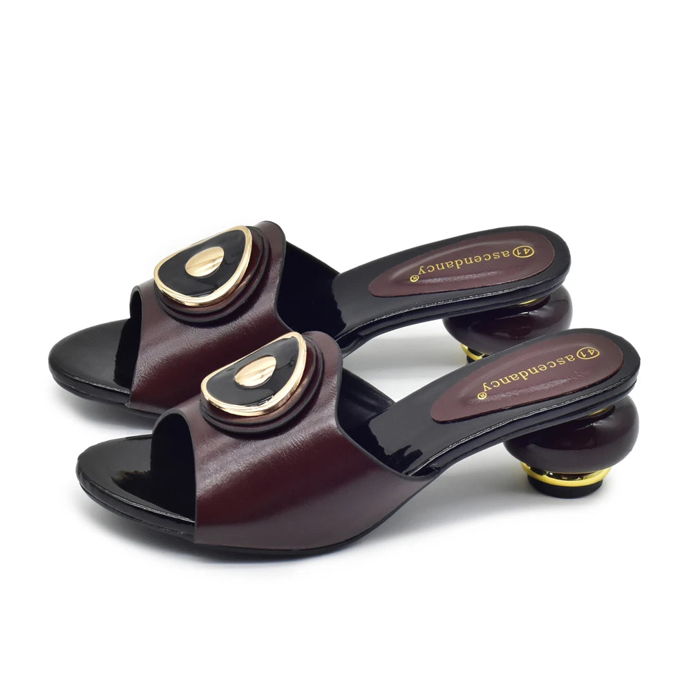 New Fashion Open Toe Ladies Shoes and Sandals Luxury Designer High Heels Sandals for Wedding Nigerian Women Party Pumps