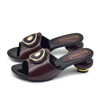 New Fashion Open Toe Ladies Shoes and Sandals Luxury Designer High Heels Sandals for Wedding Nigerian Women Party Pumps