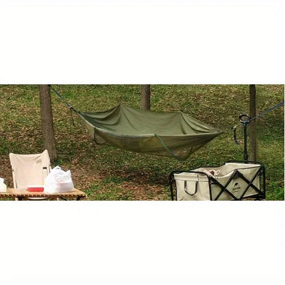 2-In-1 Camping Hammock With Mosquito Net 1.6lbs Ultralight Parachute Nylon Hanging Bed For Outdoor Survival Travel Backyard