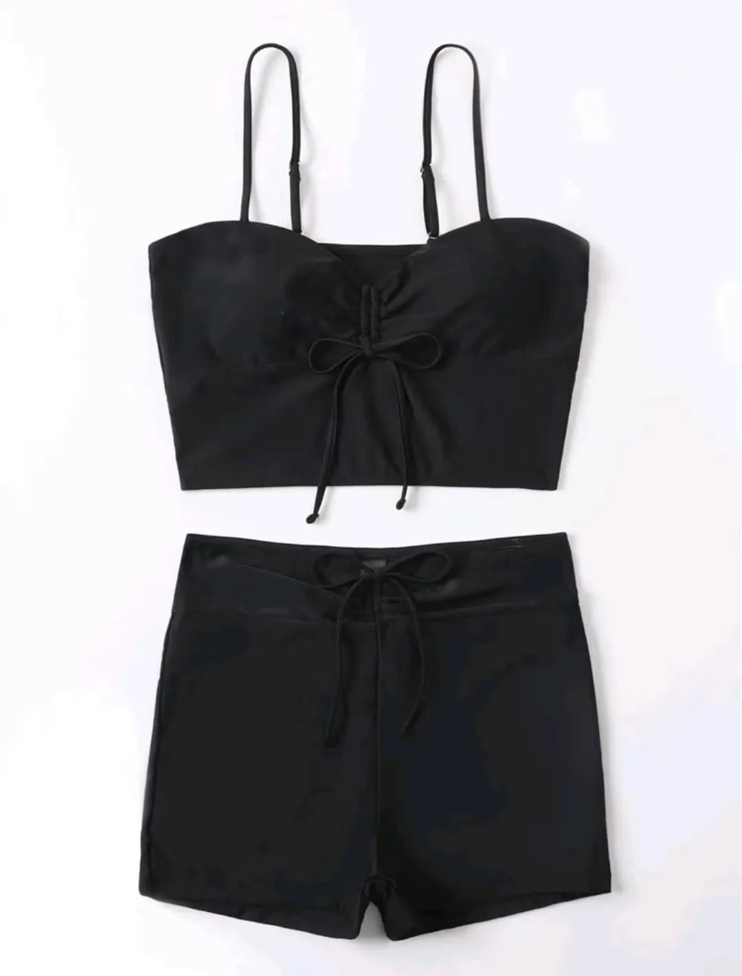 Drawstring Front Shorts Bikinis 2026 High Waist Swimsuit Women Swimwear Female Bathers Bathing Swimming Swim Suit Beachwear