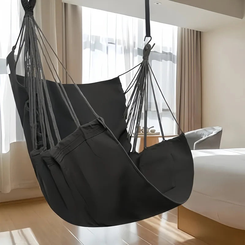 1pc Hanging Hammock Chair with Storage Bag for Outdoor Patio, Balcony, Porch, Indoor Bedroom, Comfortable Swing Seat
