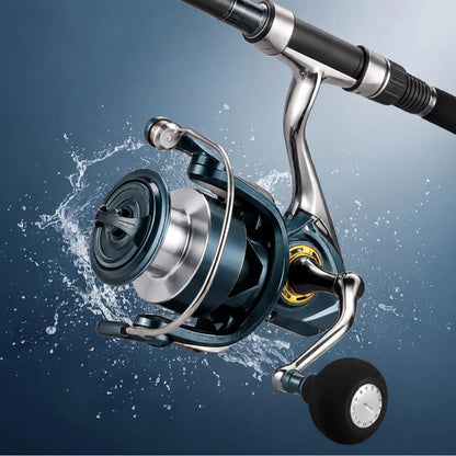 Spinning Fishing Reel 33LBs Max Drag 5.2:1 Gear Ratio Water Resistant Design for Bass Trout Salmon Freshwater Angling Pesca