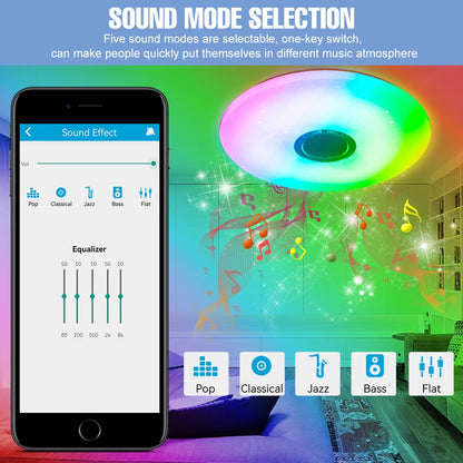 Modern Ceiling Lamps RGB Dimming Home Lighting APP Bluetooth Music Light 52W 36W Smart Ceiling Lights With Remote Control AC220V