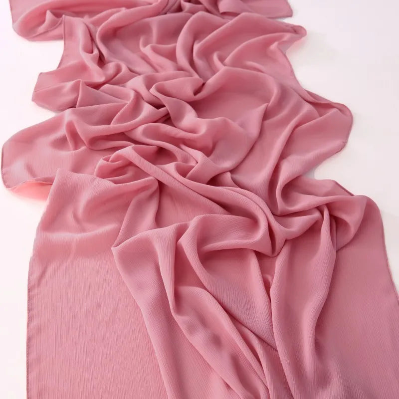 180*70CM Chiffon Hijabs For Woman Soft Long Turban Veil Scarves Muslim Hijab Shawls Islam Women Head Wraps Accessoires Ramadan