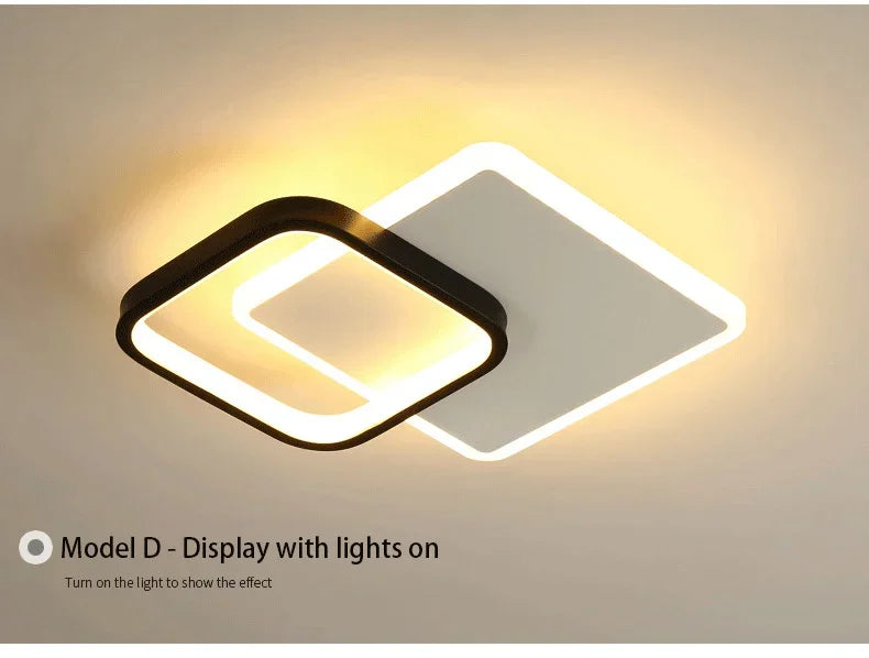 Modern 3 Color Temperature LED Ceiling Lamp Baked Enamel Many Styles Hallway Lamps Balcony Lights Bedroom Living Room 90V-260V