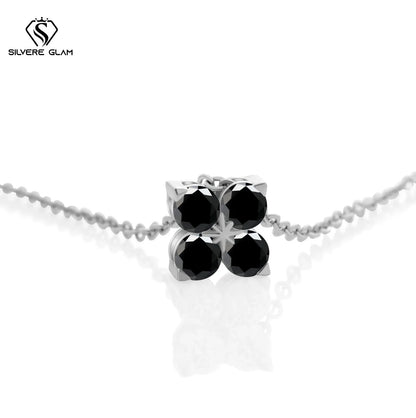 Classic Four Leaf 925 Sterling Silver 0.4CT D Color Moissanite Silver Necklace Chain For Women Fine Jewelry Gift Birthday Party