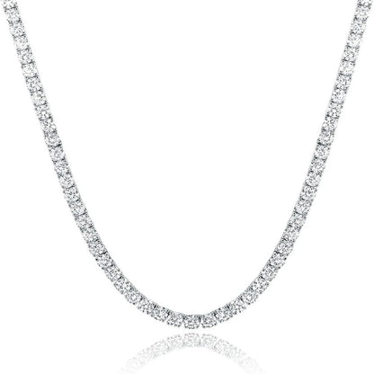 3/4/5MM Moissanite Tennis Necklace S925 Sterling Silver Chain for Men and Women Zircon Diamond Tennis Chain