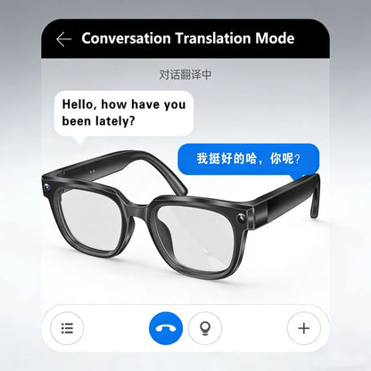 AI Smart Glasses Translation Glasses 8MP HD Camera 4K Shooting Image Bluetooth Call Recording Music Photo Recognition Sunglasses