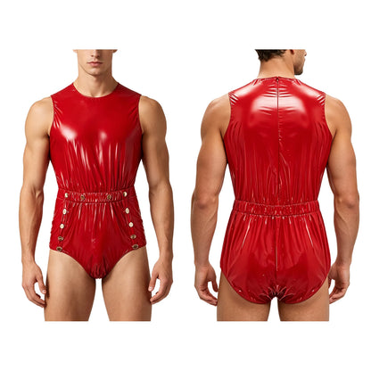 Men Women Waterproof Glossy Bodysuit Leak-proof Washable Diaper Cover Elderly Bedridden Special Needs Adaptive Jumpsuit Swimwear