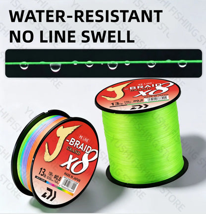 2026 Original X8DAIWA-J Braided Expedition 8 strands Fishing Line PE Super Line Sea Fishing wire 100/150/200/300/500/1000M Pesca