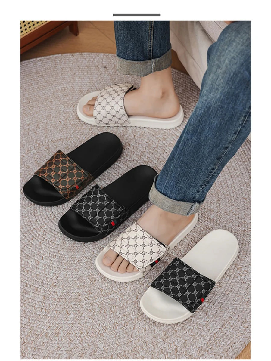 Summer men's slippers fashion comfortable breathable slippers indoor bathroom sandals plus size casual outdoor beach shoes 47