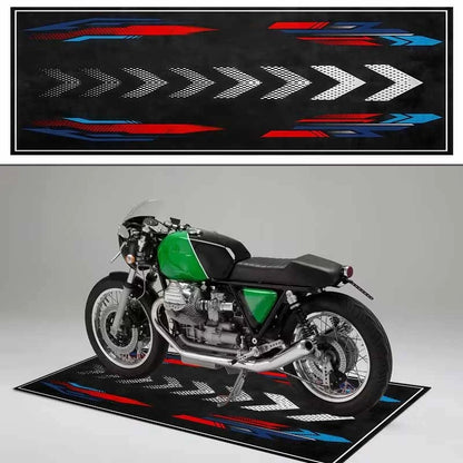 VIKAMA Motorcycle Garage Mat Repair Shop Workshop Mat Washable Walkable Bedroom Carpet Motorcycle Display Mat Home Decoration