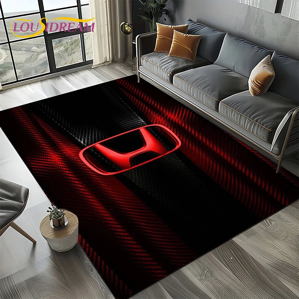 Racing Car H-HONDA HRC Motorcycle Carpet Rug for Living Room Bedroom Home Sofa Decoration,Kids Area Rug Non-slip Floor Mat Gift