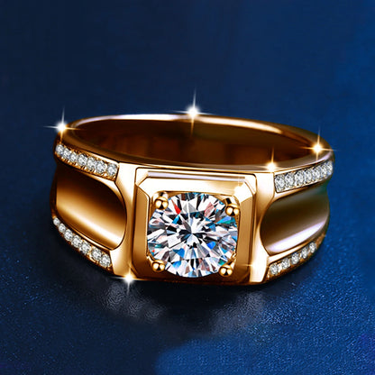 Trends 2025 Luxury Moissanite Ring Men Hip Hop Wedding Band Original 925 Sterling Silver Pass Diamond Test With Certificate Gift