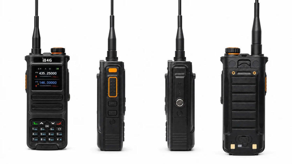 10W Walkie Talkie IP68 Waterproof Two Way Radio 100-600MHz Long Range with LED Display & Flashlight for Outdoor Hunting