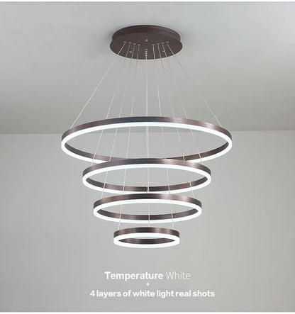 Mordern Minimalist Hign-end LED Pendant Lights Designer Circle Chandelier Home Rooms Decoration for Hall Living Lamping Fixtures