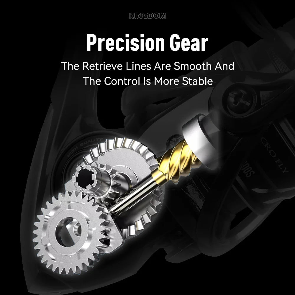 Kingdom Micro Fly Pro Fishing Spinning Reel Ultra Light 8+1 Sealed Bearings 160g 8KG Max Drag 5.2:1 Gear Ratio Fishing Reel