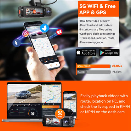 Vantrue N5 DashCam 4 Channel WiFi 360° All Sides  STARVIS 2 IR Night Vision Voice Control GPS Car Dash Cam Support 512GB Max