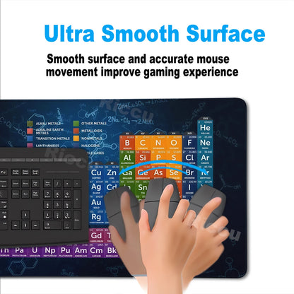 Periodic Table of Elements Mouse Pad Large Gaming Keyboard Mousepad with Stitched Edge Non-Slip Rubber Base Office PC Desk Mat