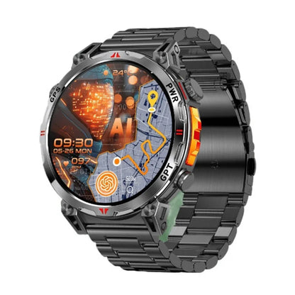 Men KC93 Smart Watch 1.56inch AMOLED GPS Positioning Outdoors Sports Fitness Tracker Bluetooth Calling Large Battery Smartwatch