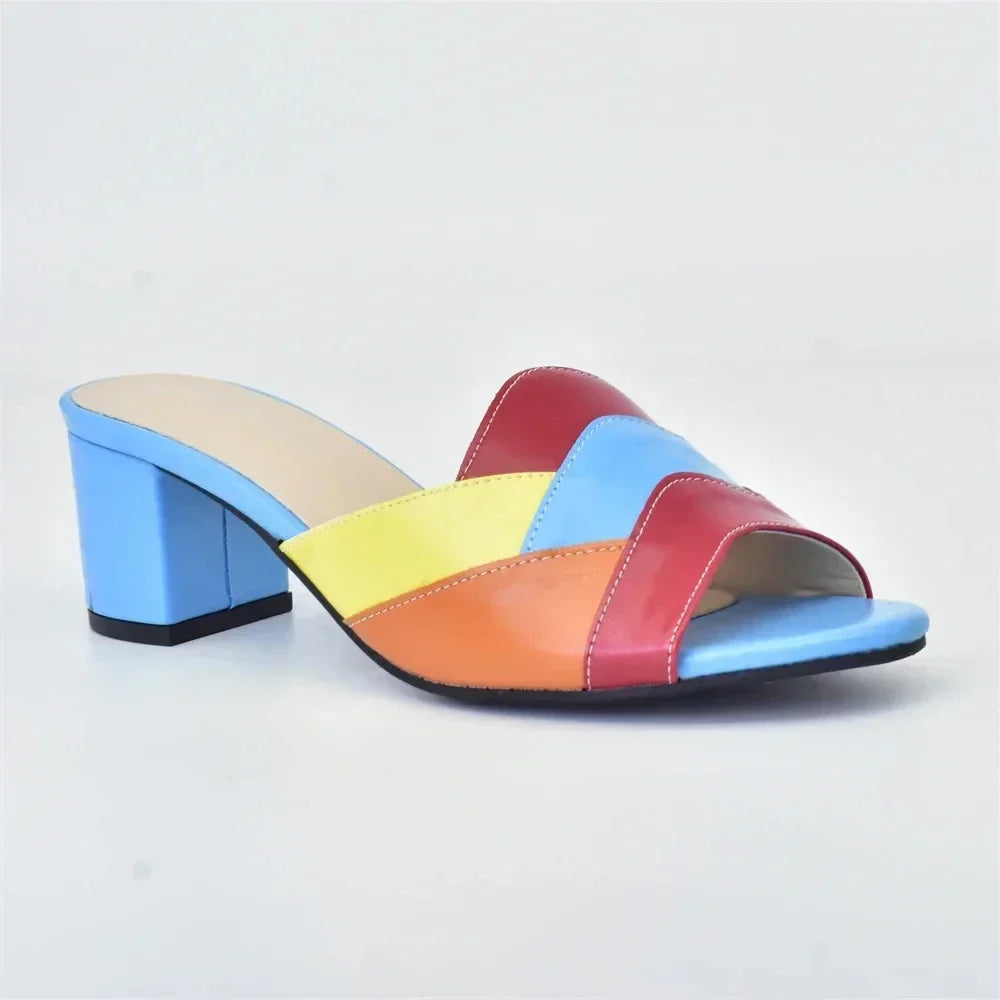 New Arrival African Women Wedding Shoes Bride Shoes Luxury Elegant Low Heels Rhinestone Lady Slippers Sandals Nigerian Pumps