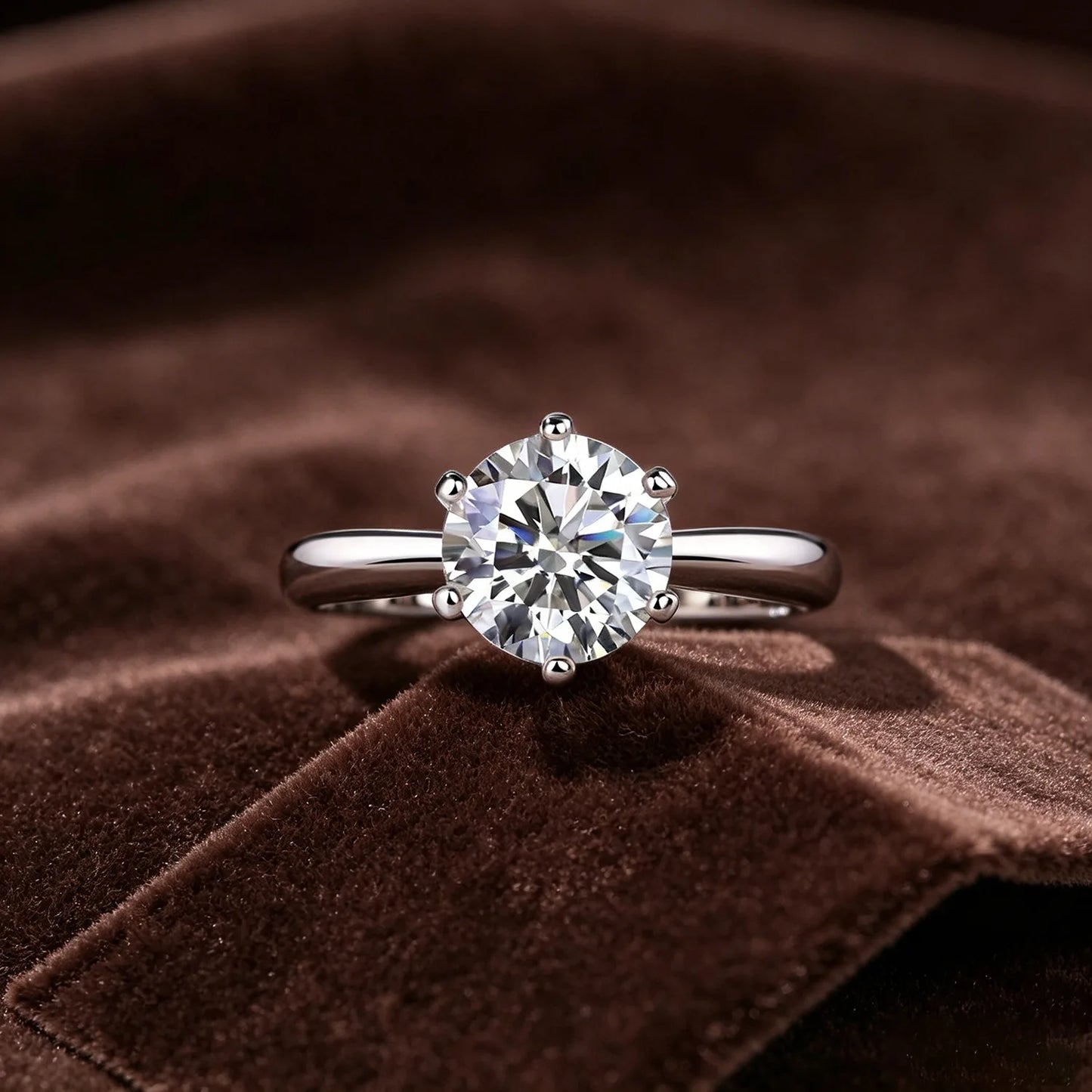 S925 pure silver simple men's and women's rings, light luxury versatile rings, moissanite six claw rings, romantic jewelry gifts, Valentine's Day classroom gifts, wedding engagement anniversary gifts, girlfriends' Valentine's
